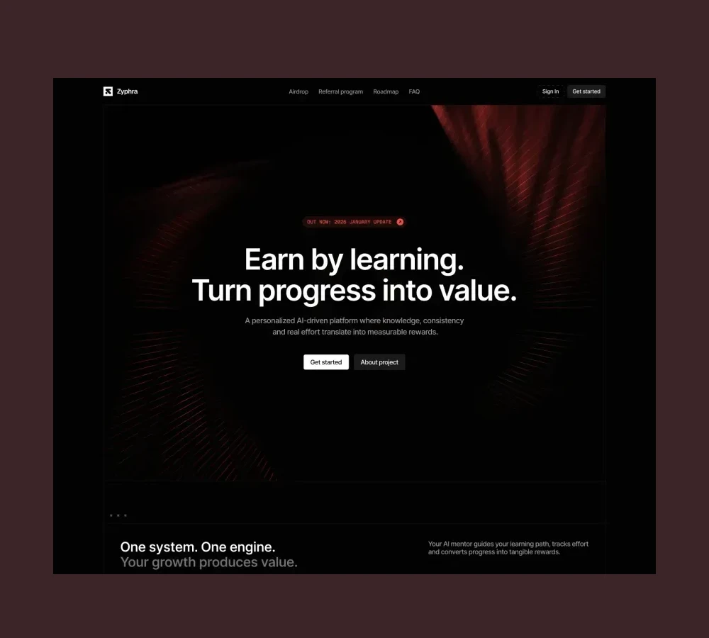 Zyphra interface preview